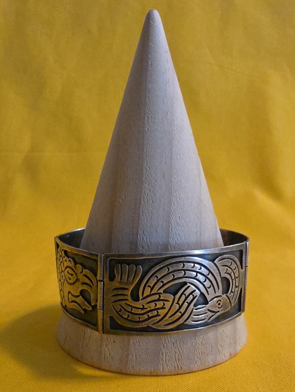 Vintage 925 Silver Mexican/Aztec Inspired Panel Bracelet - Beautiful Piece! - Picture 2 of 15